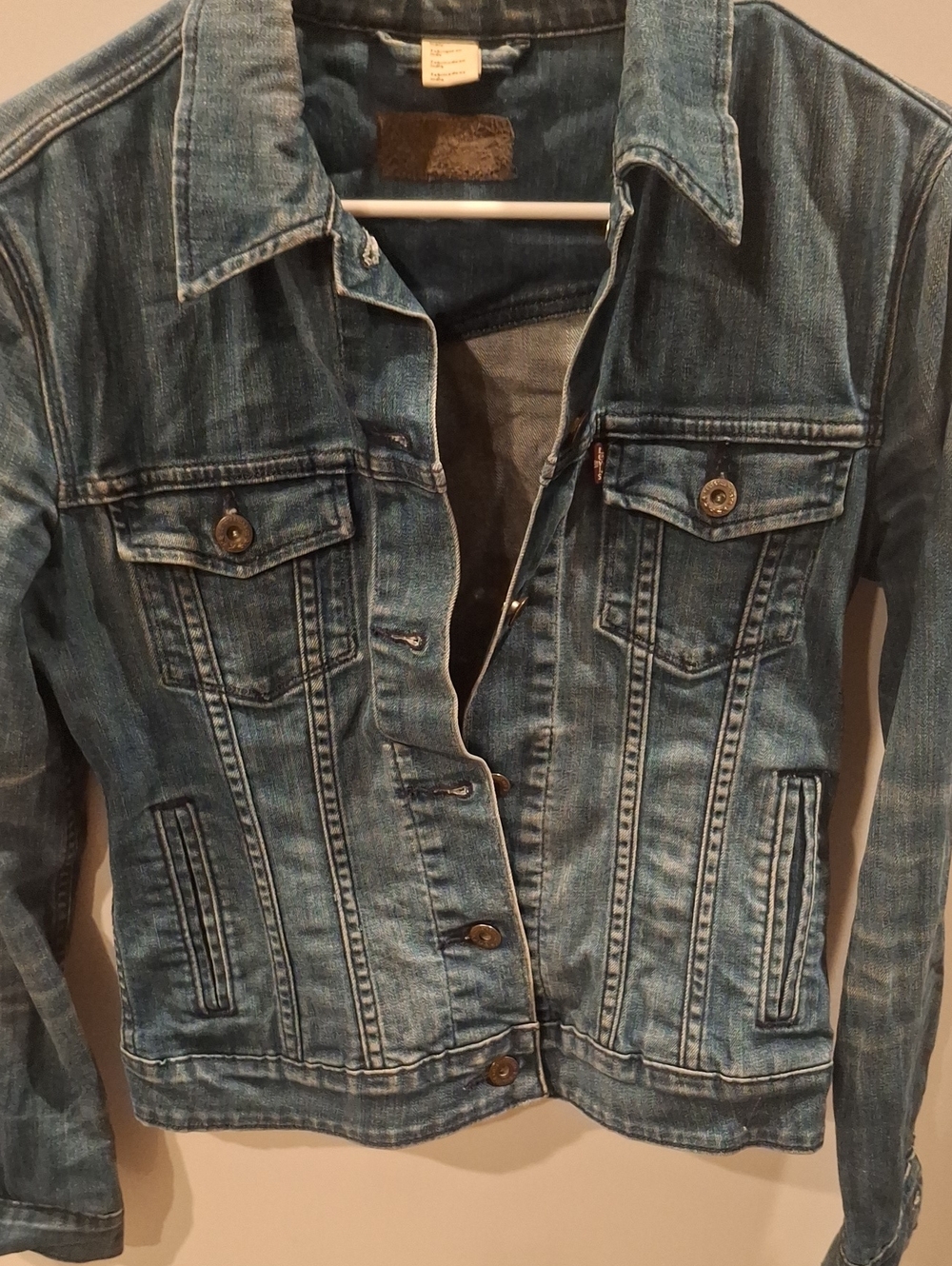Source Unknown Blue Washed Denim Jean Jacket - Women's Button-Front Coat